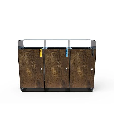 Trojitý odpadkový kôš, HPL Trojitý odpadkový kôš, HPL